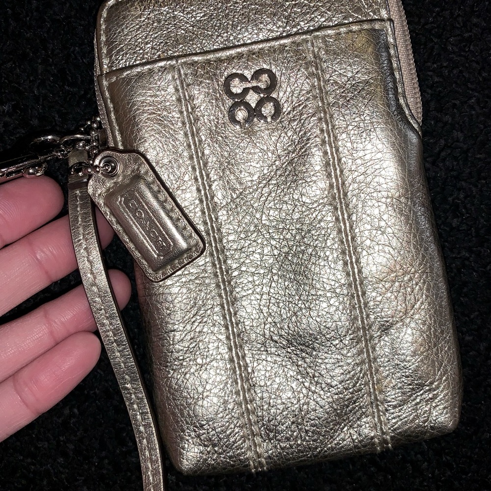 Coach Silver/Gold Wristlet Wallet